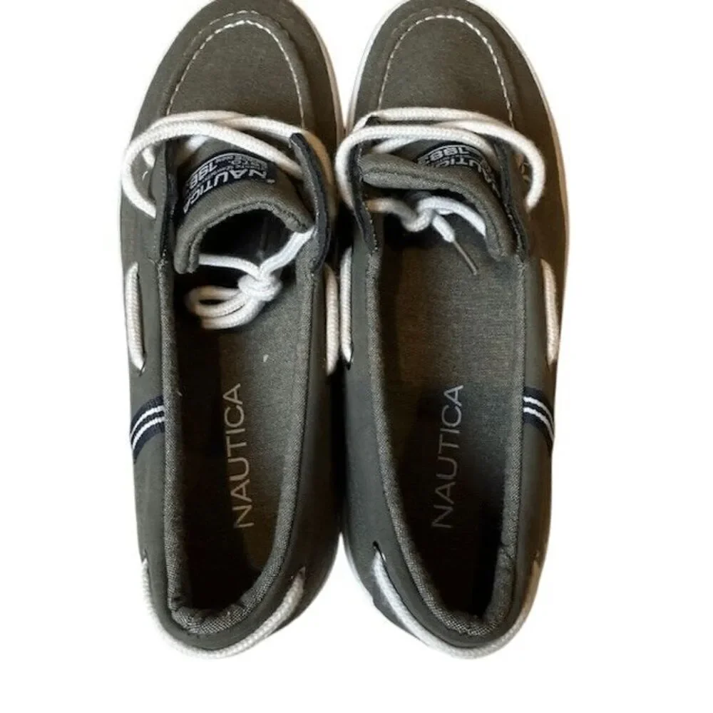 Nautica Spinnaker Boat Shoe Washed Burlap‎ Malad Dusty Olive Green 8